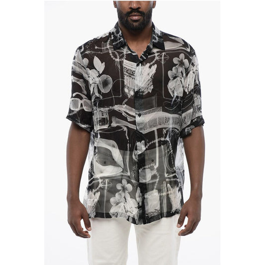 Off-White Patterned Silk Chiffon Shirt