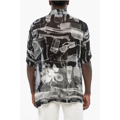 Off-White Patterned Silk Chiffon Shirt