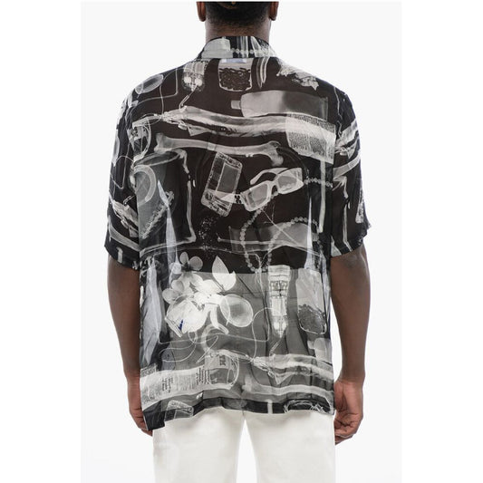 Off-White Patterned Silk Chiffon Shirt
