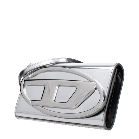 Diesel Gray Leather Clutch Bag