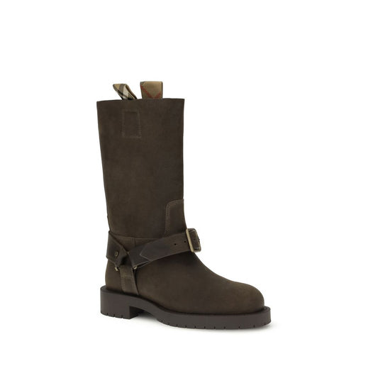 Burberry Suede Saddle Ankle Boots
