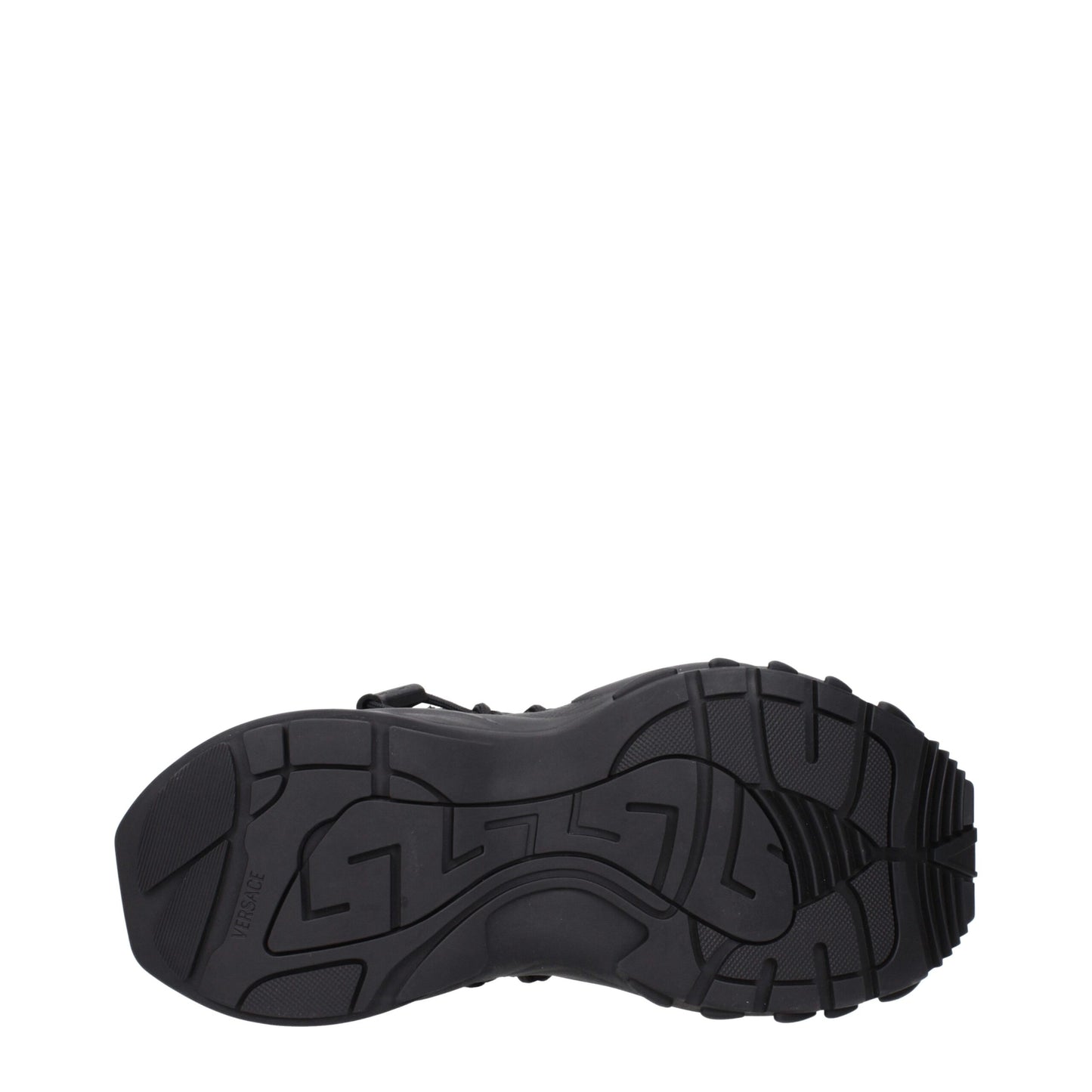 Versace Black Leather Athletic Sneakers